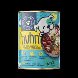 Nassfutter Huhn für Hunde - 400g / 6er Pack ✓ getreidefrei & zuckerfrei ✓ Welpen von Pets Deli