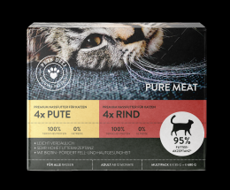 Nassfutter Rind & Pute für Katzen - 85g / 8er Pack ✓ getreidefrei & zuckerfrei ✓ Adult von Pets Deli