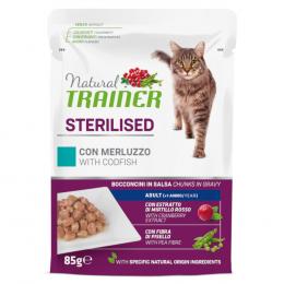 Natural Trainer Adult Sterilised  - 24 x 85 g Kabeljau