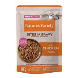 Nature's Variety Kitten Bites in Soße 28 x 70 g - Huhn