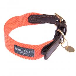 Nomad Tales Bloom Halsband, coral - Größe M: 40 - 46 cm Halsumfang, 32 mm breit