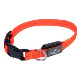 Nomad Tales Spirit USB LED Nylonhalsband, orange - Größe M: Halsumfang 36-51 cm