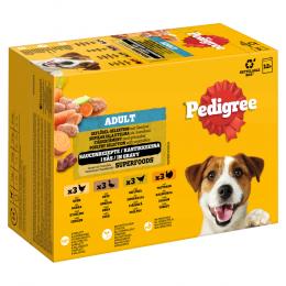 Pedigree Adult Frischebeutel Multipack - Sparpaket: Geflügelauswahl in Soße (4 Varietäten) 96 x 100 g