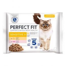 Perfect Fit Sensitive 1+ - Sparpaket: Huhn und Lachs (52 x 85 g)