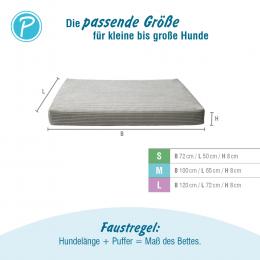 Petlando Hundekissen LikeOrtho Luke, grau - Größe L: L 72 x B 120 x H 10 cm