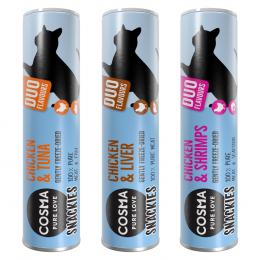 Angebot für Probiermix Cosma Snackies DUO - Alle 3 Sorten (77g) - Kategorie Katzenfutter & Zubehör / Katzensnacks / Cosma / Cosma Snackies Probierpakete.  Lieferzeit: 1-2 Tage -  jetzt kaufen.