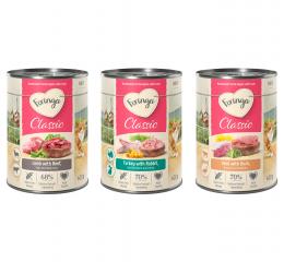 Probiermix Feringa Classic Meat 6 x 400 g Mixpaket 2 (Kaninchen & Truthahn, Ente & Kalb, Lamm & Rind)