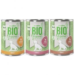 Probiermix: zooplus Bio 6 x 400 g - Huhn/Karotte, Ente/Zucchini, Gans/Kürbis