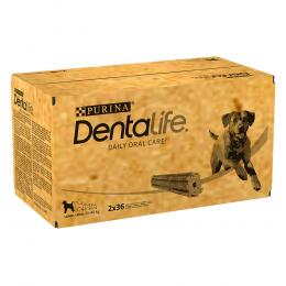 PURINA Dentalife Tägliche Zahnpflege-Snacks für große Hunde (25-40 kg) - Sparpaket: 2 x 72 Sticks (48 x 106 g)