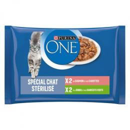 PURINA ONE 4 x 85 g - Sterilcat Lachs und Truthahn