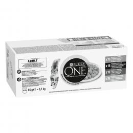 Purina One Adult Cat Mix Meat & Vegetables - Sparpaket: 120 x 85 g