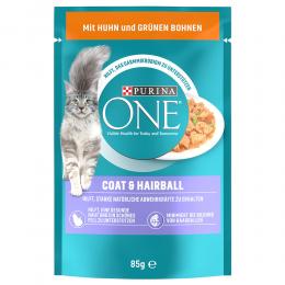 PURINA ONE Coat & Hairball - mit Huhn und grünen Bohnen (52 x 85 g)
