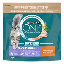 PURINA ONE Coat & Hairball Sparpaket: 3 x 1,4 kg