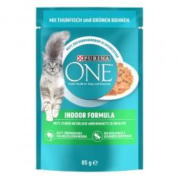 PURINA ONE Indoor Formula - Sparpaket: mit Thunfisch & grünen Bohnen (26 x 85 g)