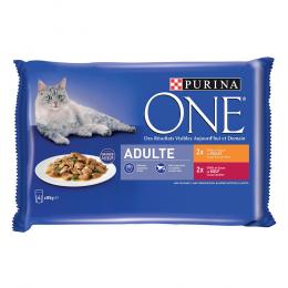 PURINA ONE Junior 4 x 85 g - Adult Huhn und Rind