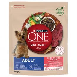 PURINA ONE Mini Adult Rind & Reis - Sparpaket: 5 x 800 g