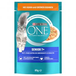 PURINA ONE Senior 7+ - Sparpaket: Huhn & grüne Bohnen (52 x 85 g)