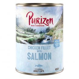 Angebot für Purizon Adult 12 x 400 g - getreidefrei - Hühnerfilet mit Lachs - Kategorie Katze / Katzenfutter nass / Purizon / Sparpakete.  Lieferzeit: 1-2 Tage -  jetzt kaufen.