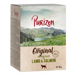 Purizon Adult 12 x 70 g - getreidefrei - Hühnerfilet mit Lachs & Lamm