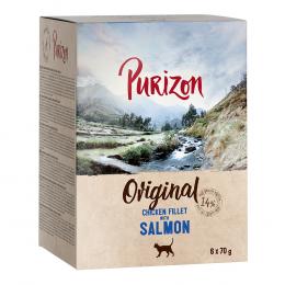 Purizon Adult 24 x 70 g - getreidefrei - Hühnerfilet mit Lachs