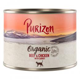 Purizon Organic 6 x 200 g - Rind und Huhn mit Karotte