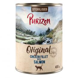 Purizon Original 24 x 400 g - getreidefrei - Adult Sterilised: Hühnerfilet mit Lachs