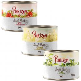 Purizon Single Meat 6 x 200 g - Mix: Huhn, Rind, Lamm