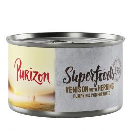 Purizon Superfoods 12 x 140 g - Wild mit Hering, Kürbis und Granatapfel