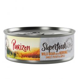 Purizon Superfoods 12 x 70 g - Wildschwein mit Hering, Süßkartoffel und Apfel