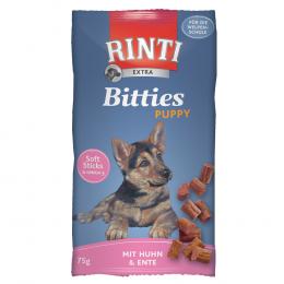 RINTI Bitties Puppy Extra Soft - Sparpaket: 12 x 75 g Huhn & Ente