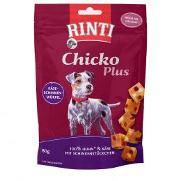 RINTI Chicko Plus Käse & Schinken Würfel - Sparpaket: 12 x 80 g
