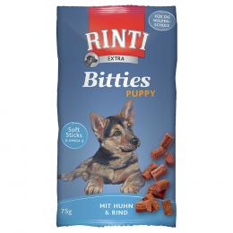RINTI Extra Bitties Puppy Huhn - Sparpaket: 12 x 75 g Huhn & Rind