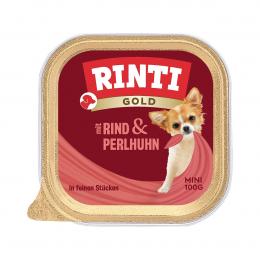 Rinti Gold Mini feine Stückchen von Rind und Perlhuhn 16x100g