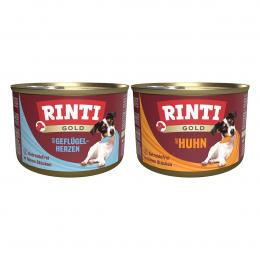 Rinti Gold Mixpaket mit Geflügelherzen und Huhn 24x185g
