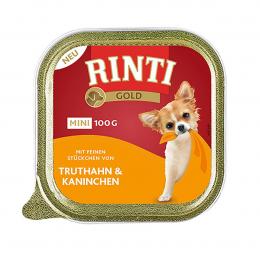 Rinti Hunde-Nassfutter Gold Mini Truthahn und Kaninchen 16x100g