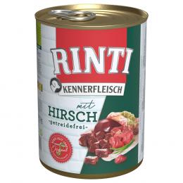 Angebot für RINTI Kennerfleisch 6 x 400 g - Hirsch - Kategorie Hund / Hundefutter nass / RINTI / RINTI Kennerfleisch.  Lieferzeit: 1-2 Tage -  jetzt kaufen.