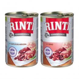 Rinti Kennerfleisch Mix Rind und Geflügelherzen 24x400g