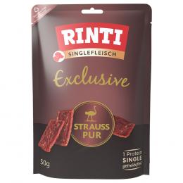 RINTI Singlefleisch Exclusive Snack - Sparpaket: Strauß Pur 3 x 50 g