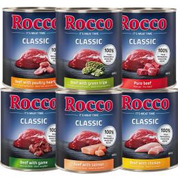 Angebot für Rocco Classic Probiermix 6 x 800 g - Mix 1: Rind mit Huhn, Lachs, Geflügelherzen, Wild, Grünem Pansen, pur - Kategorie Hund / Hundefutter nass / Rocco / Rocco Probierpakete.  Lieferzeit: 1-2 Tage -  jetzt kaufen.