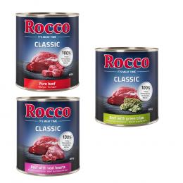 Rocco Classic Probiermix 6 x 800 g - Rind-Mix: Rind pur, Rind/Kalbsherz, Rind/Pansen