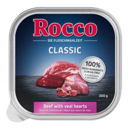 Angebot für Rocco Classic Schale 9 x 300 g - Rind mit Kalbsherzen - Kategorie Hund / Hundefutter nass / Rocco / Schale.  Lieferzeit: 1-2 Tage -  jetzt kaufen.