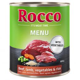 Rocco Menü 6 x 800 g / 400 g - 6 x 800g: Rind mit Lamm, Gemüse & Reis