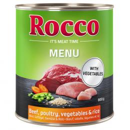 Rocco Menü 6 x 800 g - Rind mit Geflügel, Gemüse & Reis