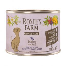 Rosie's Farm Single Meat Adult 6 x 195 g - Truthahn & Reis