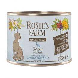 Rosie's Farm Single Meat Senior 6 x 195 g - Truthahn & Reis