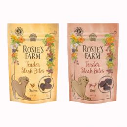 Rosie's Farm Snacks Probierpaket - 2 x 70 g Tender Steak Bites Adult (2 Sorten)