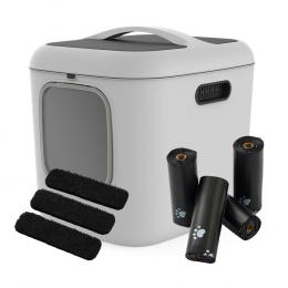 Rotho MyPet BIALA Hygienebeutel - Sparset: Katzentoilette BIALA XL + 3 Kohlefilter + 4 Rollen Hygienebeutel