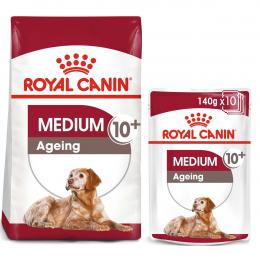ROYAL CANIN MEDIUM Ageing 10+ 15kg + MEDIUM Ageing 10x140g