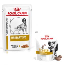 Royal Canin Veterinary Canine Urinary + 3 x 230 g Snacks gratis! - 12 x 100 g S/O in Soße