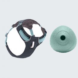 Ruffwear Hundegeschirr + Ø 8,9 cm Spielzeug Huckama gratis! - Hi & Light Harness, Basalt Grey Größe M: 69 - 81 cm Brustumfang